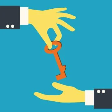 Giving key Stock Illustration