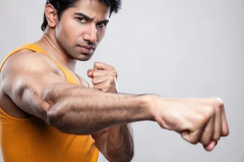 Giving a knockout punch Stock Photos
