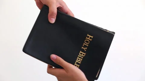 Giving out a Bible Stock Footage 41015313