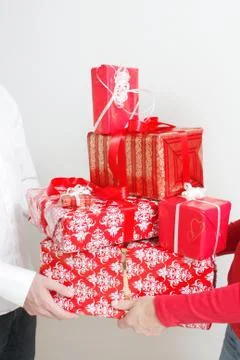 Giving present Stock Photos