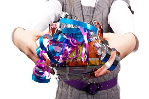 Giving present Stock Photos