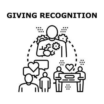 Giving recognition concept vector illustrating support Stock Illustration