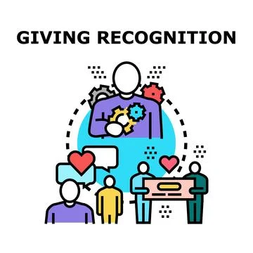 Giving recognition concept vector illustrating support Stock Illustration