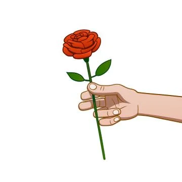 Giving a rose 스톡 일러스트
