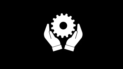 Giyar in hands icon animation Stock Footage 260115128