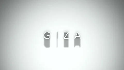 Giza 3D title animation with shadows on a white background Stock Footage 296049998