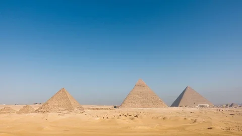 Giza. General view of pyramids Stock Footage 105453655