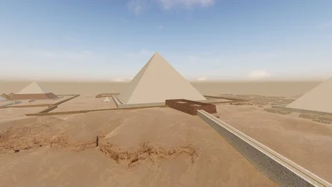 Giza plateau great pyramid complex necropolis Egyptian pharaoh tombs Stock Footage 108239084