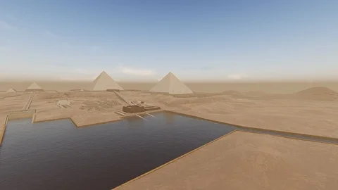 Giza plateau great pyramid complex necropolis Egyptian pharaoh tombs loop Stock Footage 108239415