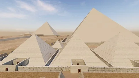 Giza plateau great pyramid complex necropolis Egyptian pharaoh tombs Stock Footage 108248103