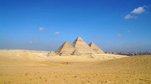 Giza Pyramid Complex, Cairo, Egypt. Giza Necropolis. Stock Photos
