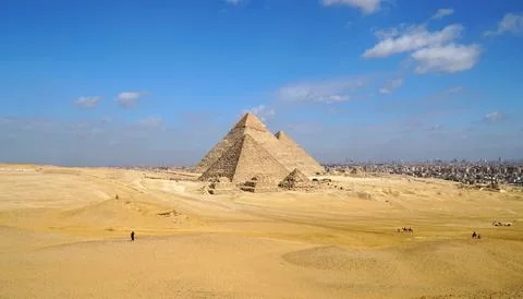 Giza Pyramid Complex, Cairo, Egypt Stock Photos