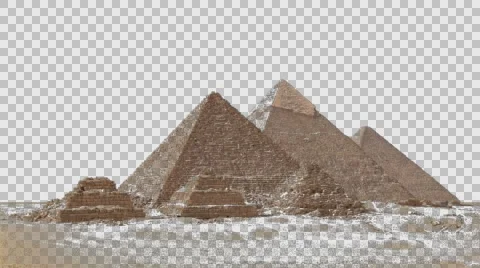 Giza pyramid complex. Egypt. Seven Wonders of the Ancient World. Drawing. Vidéo 66769293