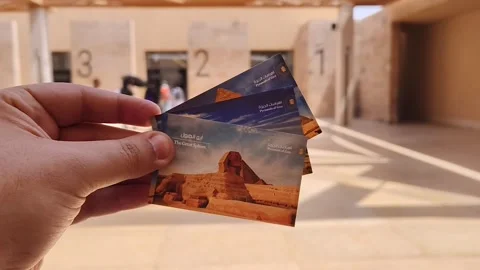 Giza Pyramid Complex in Egypt, view from the desert Stock Footage 311256308