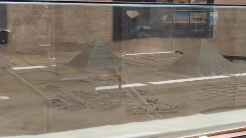 Giza Pyramid Complex in Egypt, view from the desert Stock Footage 311257213