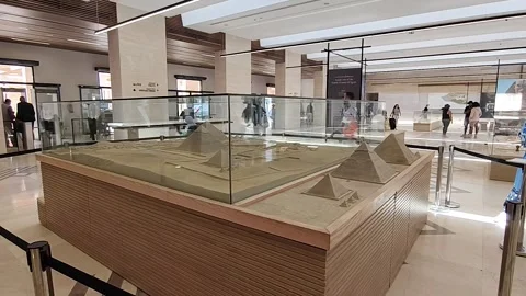 Giza Pyramid Complex in Egypt, view from the desert Stock Footage 311257784