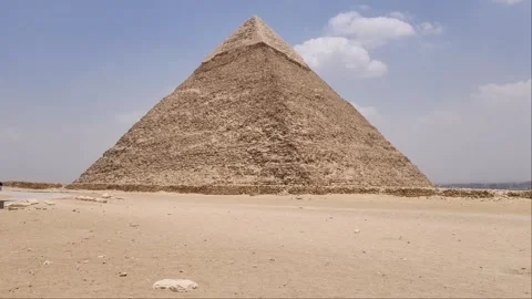 Giza Pyramid Complex in Egypt, view from the desert Stock Footage 311269426