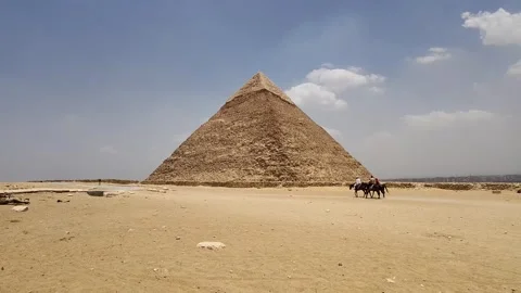 Giza Pyramid Complex in Egypt, view from the desert Stock Footage 311269456