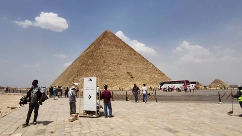 Giza Pyramid Complex in Egypt, view from the desert Stock Footage 311269996