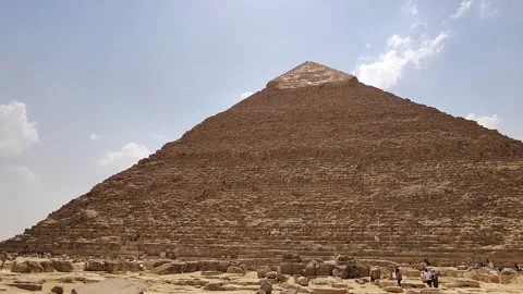 Giza Pyramid Complex in Egypt, view from the desert Stock Footage 311270335