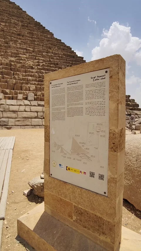 Giza Pyramid Complex in Egypt, view from the desert Stock Footage 311271089