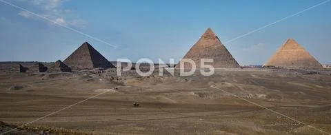 The Giza pyramid complex (Giza necropolis) in Giza, Egypt afternoon ...