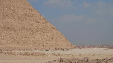 Giza Pyramids Complex and Desert Landscape, Cairo, Egypt Stock Footage 315801039