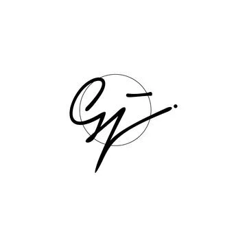 GJ Initial handwriting logo design Stock Illustration