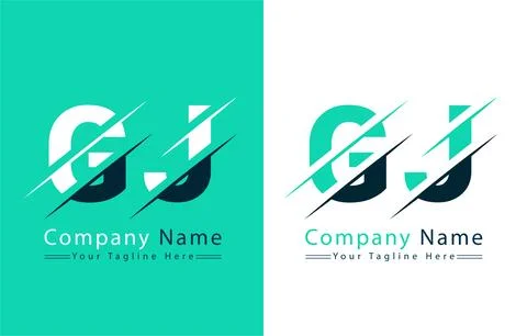 GJ Letter Logo Vector Design Concept Elements Illustrazione stock
