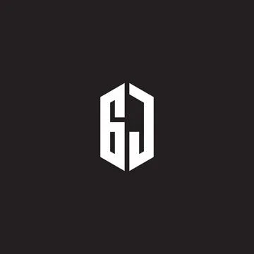GJ Logo monogram with hexagon shape style design template Stock Illustration