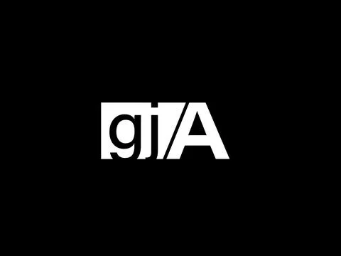 GJA Logo and Graphics design vector art, Icons isolated on black background Illustrazione stock
