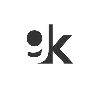 GK creative geometric initial based modern and minimal logo. Letter g k tre.. 库存插图