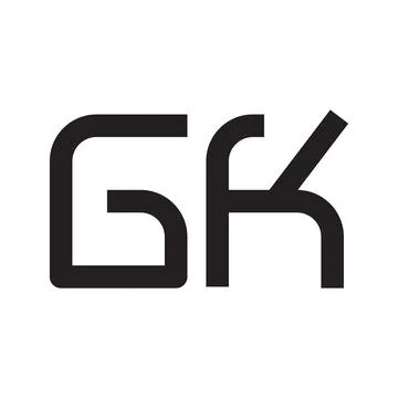 Gk initial letter vector logo icon Illustrazione stock
