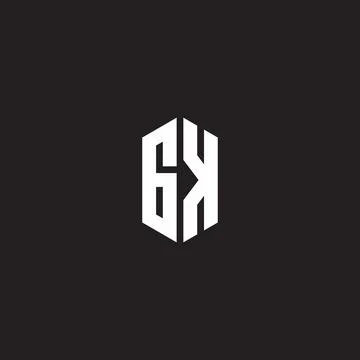 GK Logo monogram with hexagon shape style design template Stock Illustration