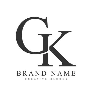 GK trendy logotype template. Initial letter g and k classic font style. Cre.. Stock Illustration