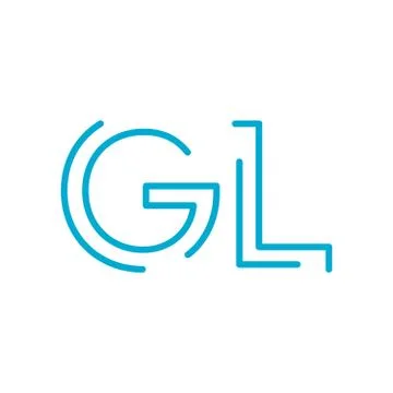 GL initial letter logo gl, lg, Blue graphic element for typography style Stock Illustration