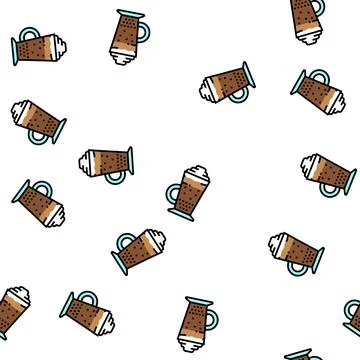 Glace coffee vector seamless pattern Illustrazione stock