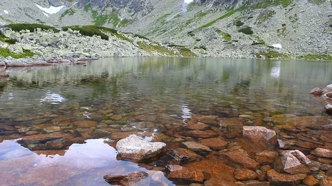 Glacial lake in an array of rocky mountains Stock Footage 112875560