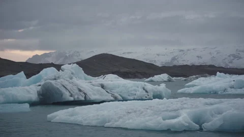 Glacial lake in cloudy evening Stock Footage 198682600