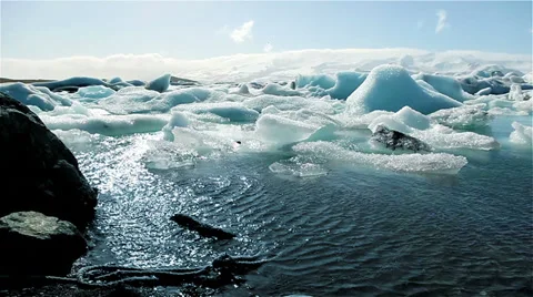 Glacial lake Stock Footage 35126198