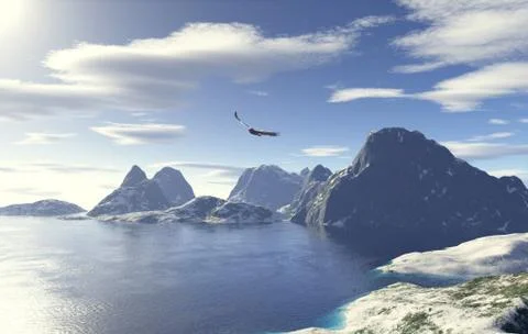 Glacial lake Stock Illustration