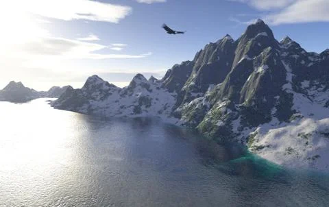 Glacial lake Stock Illustration