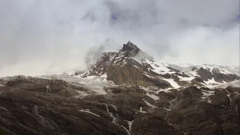 Glacial Melt and Cloud Timelapse, Himalayas, Yunnan, China Stock Footage 101079693