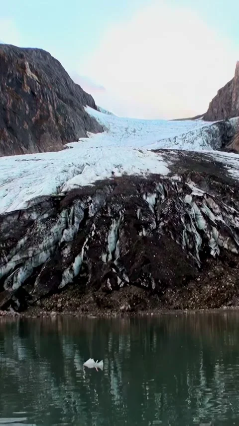 Glacial Melting at Svalbard as Icebergs Float on Water Stock Footage 320326614