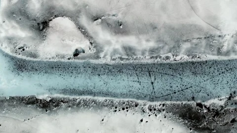 Glacial Meltwater Stream Drone View Melting Arctic Ice 4k Footage Stock Footage 338263526