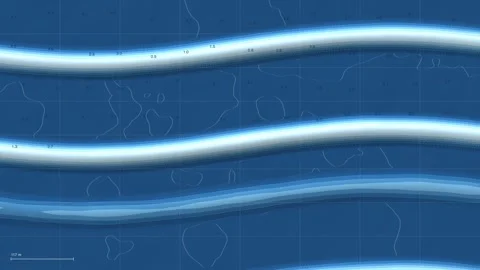 Glacial moraine nautical depth sounding chart seabed survey loop Stock-Footage 344130068