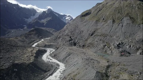 Glacial Mountain River Drone 库存影片 223460605