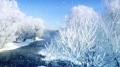 Glacial，Snowing day Video stock 60589239