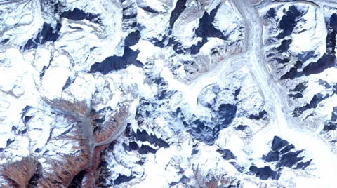 Glacier and Mountains From Space Stock Footage 23846771