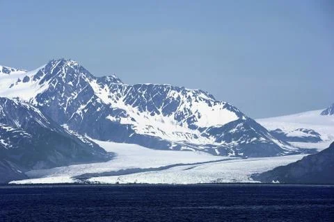 Glacier on bay Stock Photos